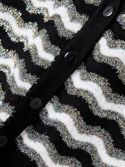 Oliver Bonas Black Tinsel Striped Knitted Waistcoat - Image 8 of 9