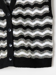 Oliver Bonas Black Tinsel Striped Knitted Waistcoat - Image 9 of 9