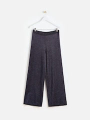 Oliver Bonas Blue Sparkly Wide Leg Trousers - Image 1 of 6