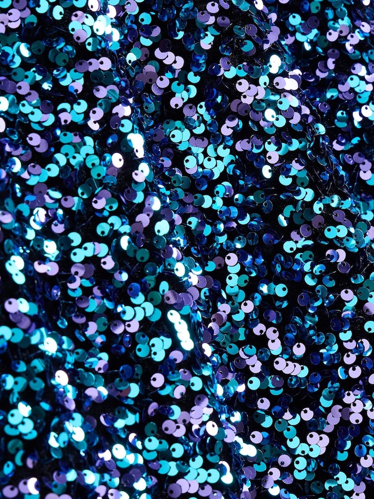 Oliver Bonas Blue Tonal Sequin T-Shirt - Image 6 of 6