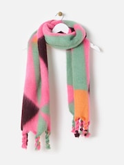 Oliver Bonas Pink Geometric Twist Tassel Heavyweight Scarf - Image 1 of 5