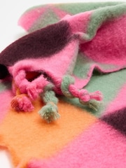 Oliver Bonas Pink Geometric Twist Tassel Heavyweight Scarf - Image 4 of 5
