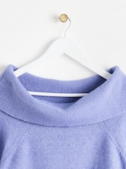 Oliver Bonas Purple Sparkly Bardot Knitted Jumper - Image 3 of 5