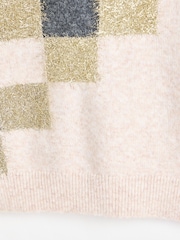 Oliver Bonas Brown Tinsel Geometric Knitted Vest - Image 6 of 6