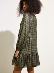 Oliver Bonas Gold Textured Mini Dress - Image 2 of 9