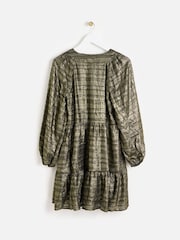 Oliver Bonas Gold Textured Mini Dress - Image 5 of 9