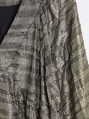 Oliver Bonas Gold Textured Mini Dress - Image 7 of 9