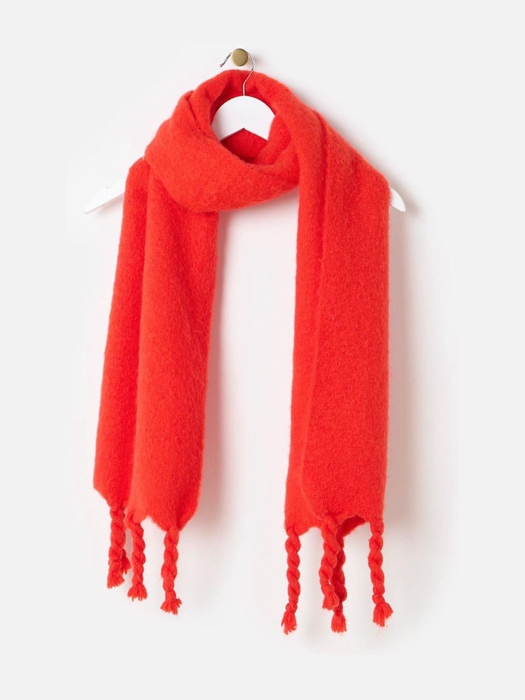 Oliver Bonas Red Twist Tassel Heavyweight Scarf - Image 1 of 5