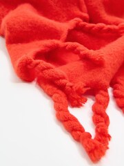 Oliver Bonas Red Twist Tassel Heavyweight Scarf - Image 3 of 5