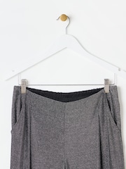Oliver Bonas Silver Shimmer Metallic Wide Leg Trousers - Image 3 of 6