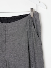 Oliver Bonas Silver Shimmer Metallic Wide Leg Trousers - Image 5 of 6