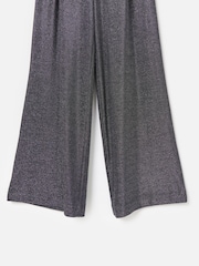 Oliver Bonas Silver Shimmer Metallic Wide Leg Trousers - Image 6 of 6