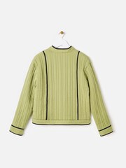 Oliver Bonas Green Linear Quilted Jacket - Image 5 of 9