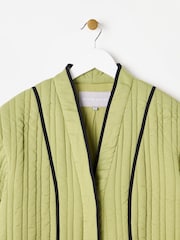 Oliver Bonas Green Linear Quilted Jacket - Image 6 of 9