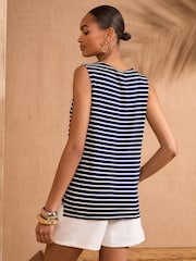 Love & Roses Navy V-Neck Jersey Vest - Image 4 of 4