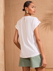 Blanco - Love & Roses Embroidered T-Shirt - Imagen 4 de 4