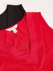 Love & Roses Black and Red V-Neck Jersey Vest - Image 7 of 7