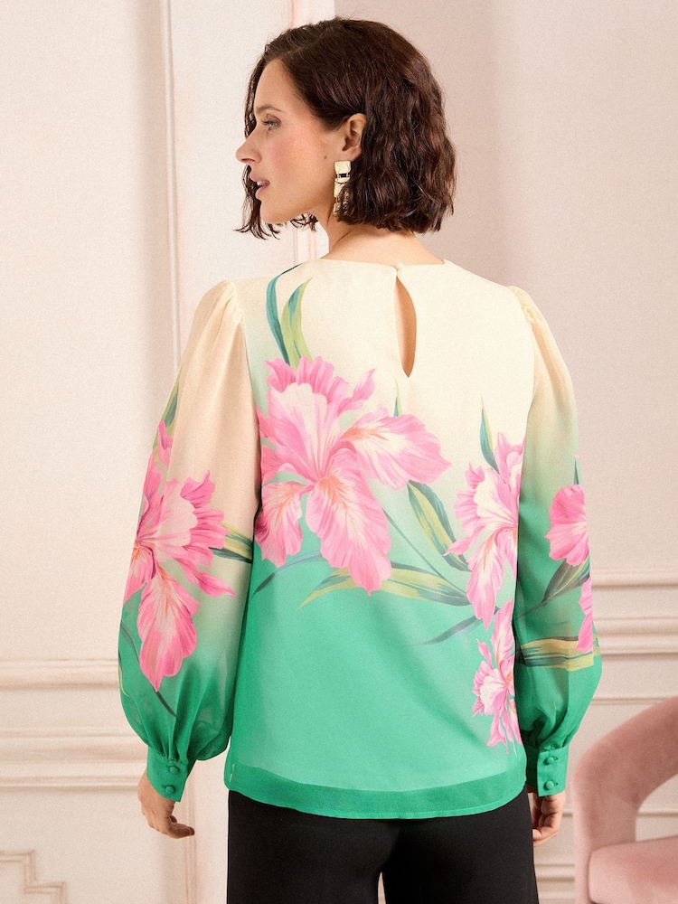 Love & Roses Bluse mit Rundhalsausschnitt und Print - Image 4 of 4