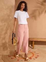 Marfil Multi - Love & Roses Jersey Scallop T-Shirt - Imagen 3 de 4