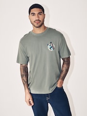 Only & Sons Grey 100% Cotton Graphic Logo T-Shirt - Image 2 of 8