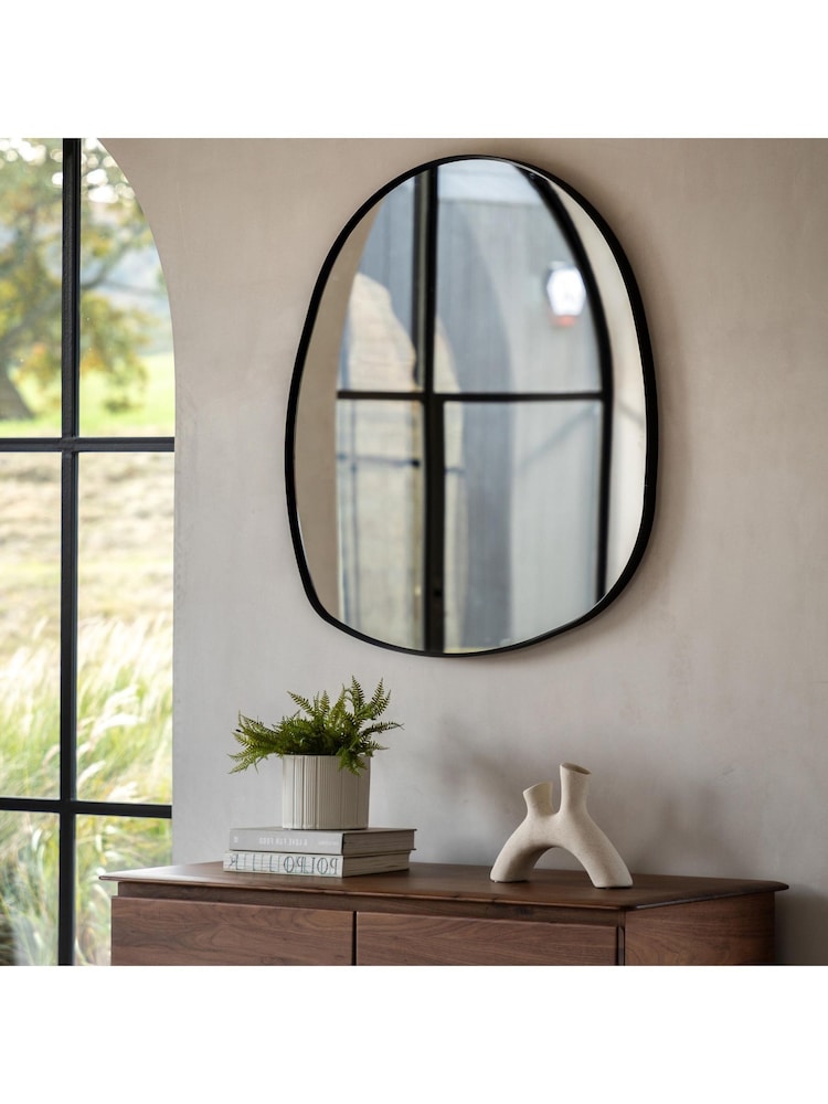 Gallery Home Black Axel Pebble Mirror 70 x 90cm - Image 1 of 7