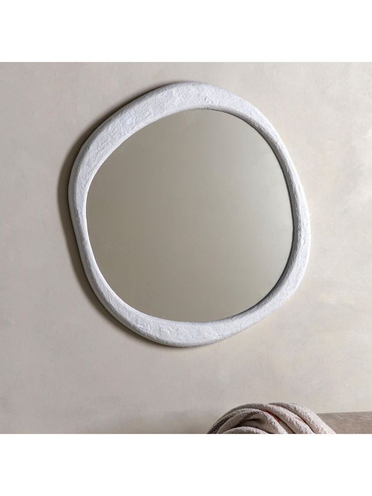 Gallery Home Cream Brantley Pebble Mirror - Image 2 of 4