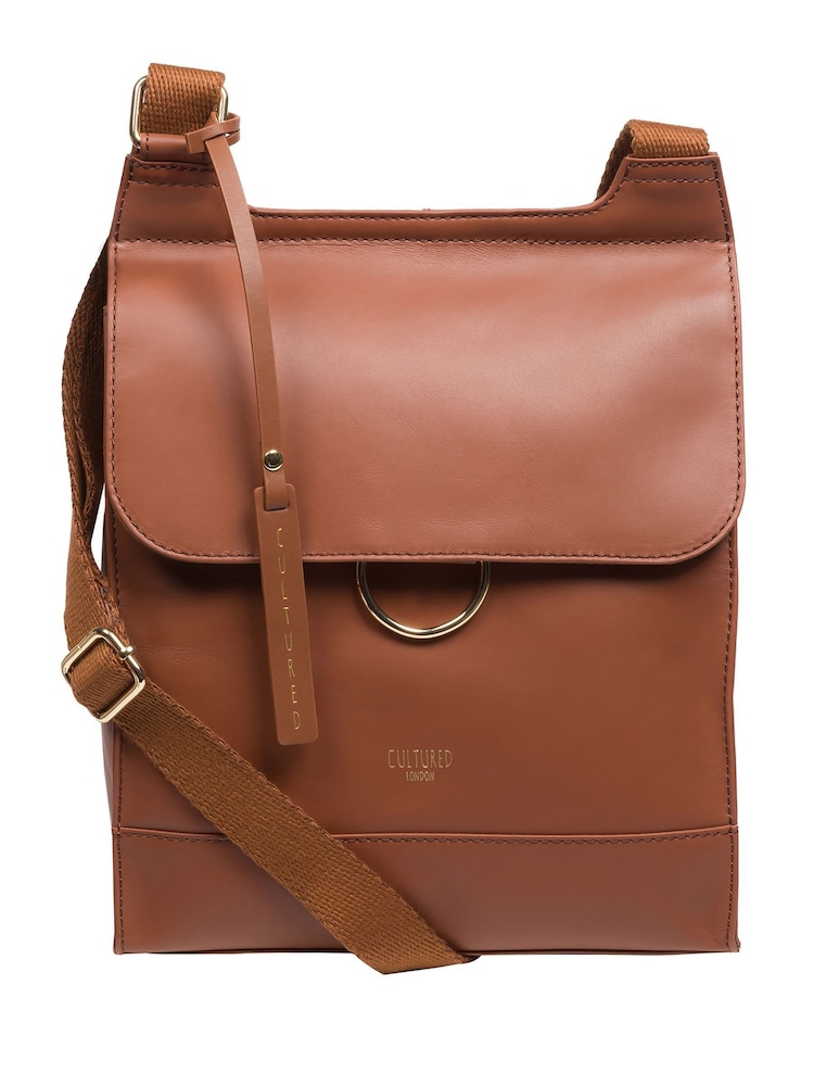 Cultured London Covent Leather Cross Body Brown Bag - Image 1 of 7
