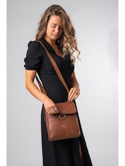 Cultured London Covent Leather Cross Body Brown Bag - Image 6 of 7