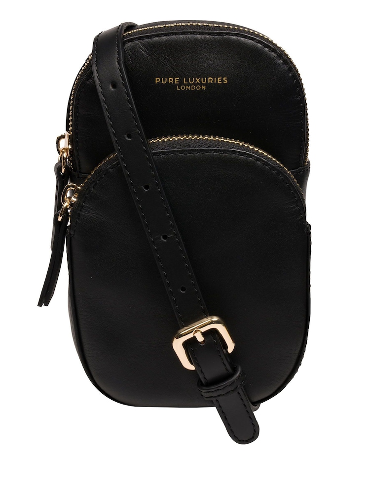 Pure Luxuries London 'Luna' Leather Cross-Body Phone Bag - Image 1 of 7