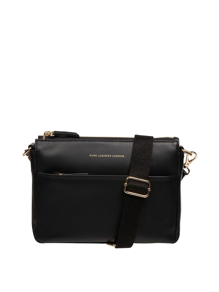 Pure Luxuries London Kerry Leather Cross Body Black Bag - Image 1 of 6