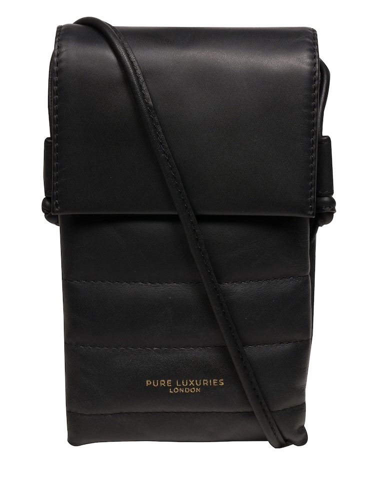 Pure Luxuries London Chloe Sac en cuir pour téléphone noir - Image 3 of 7