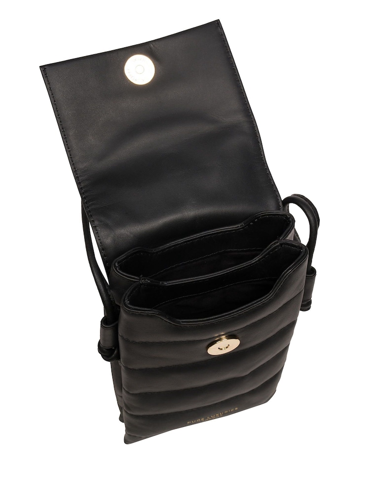Pure Luxuries London Chloe Sac en cuir pour téléphone noir - Image 5 of 7