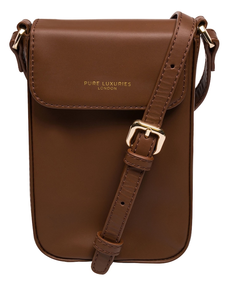 Pure Luxuries London Alexis Leather Cross Body Phone Bag - Image 1 of 7