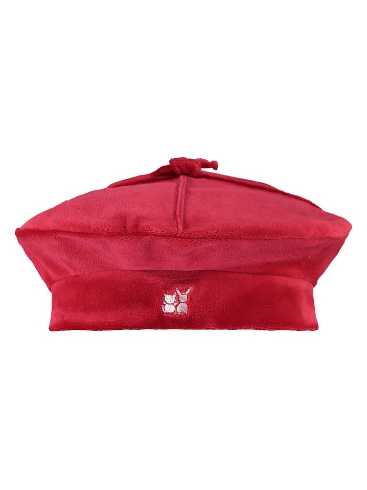Emile et Rose Red Velour padded Coat with pleats & Beret - Image 5 of 5