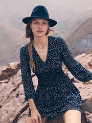 Apricot Black Spot Smock and Layer Tiered Dress - Image 1 of 5