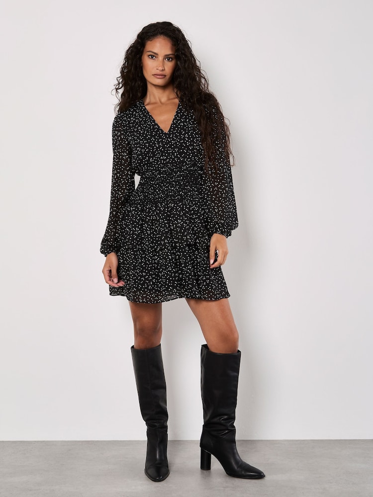 Apricot Black Spot Smock and Layer Tiered Dress - Image 2 of 5