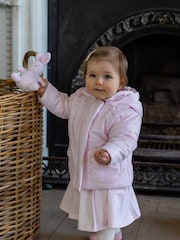 Emile Et Rose Pink Flower Emb Pockets And Mitts Microfibre Jacket - Image 1 of 4