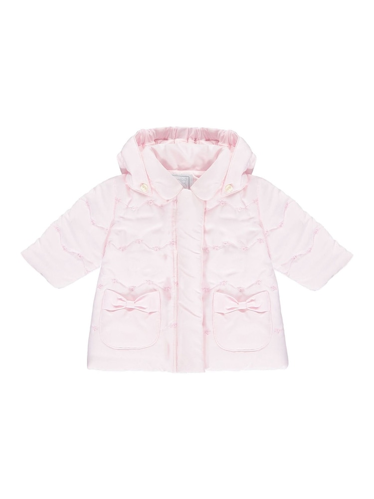 Emile Et Rose Pink Flower Emb Pockets And Mitts Microfibre Jacket - Image 2 of 4