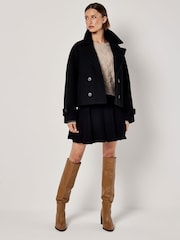 Apricot Black Pea Coat - Image 3 of 6