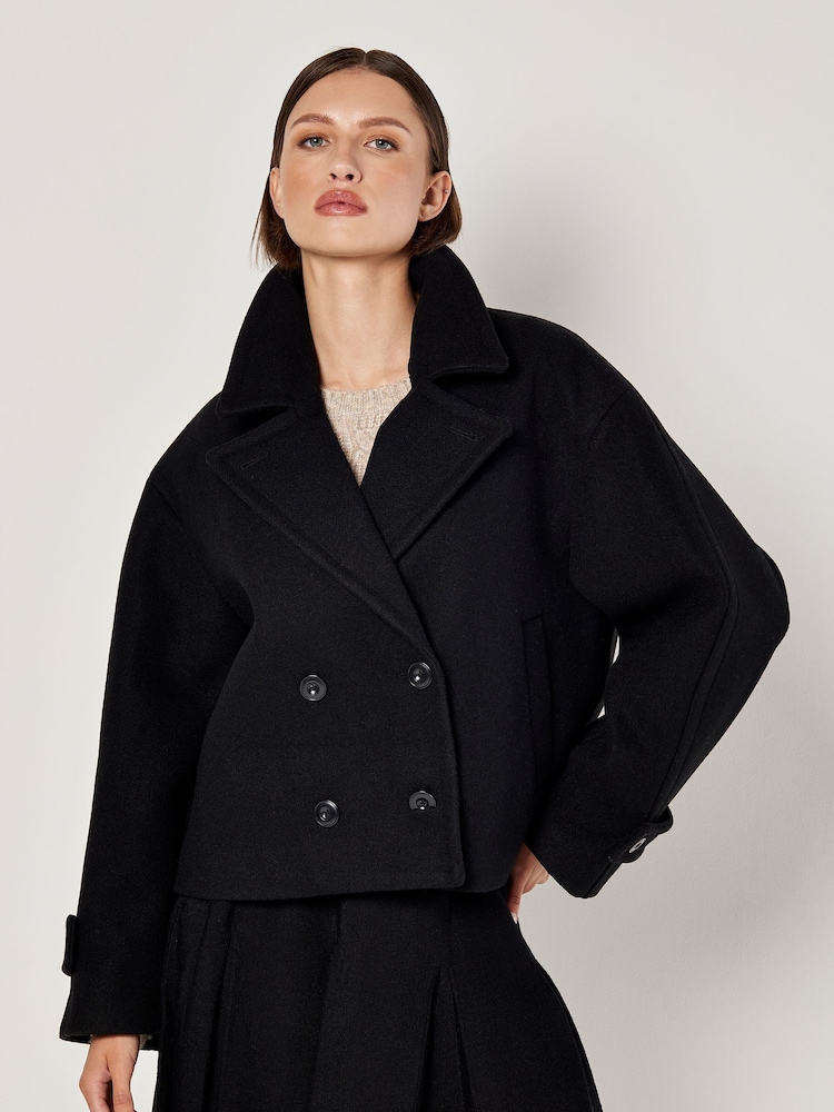 Apricot Black Pea Coat - Image 6 of 6