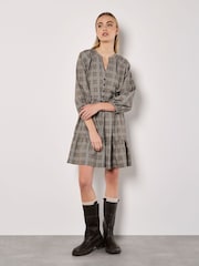 Apricot Grey Heritage Check Ruffle Hem Dress - Image 2 of 5