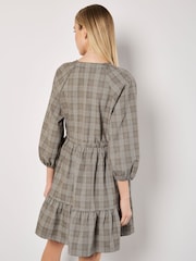 Apricot Grey Heritage Check Ruffle Hem Dress - Image 4 of 5