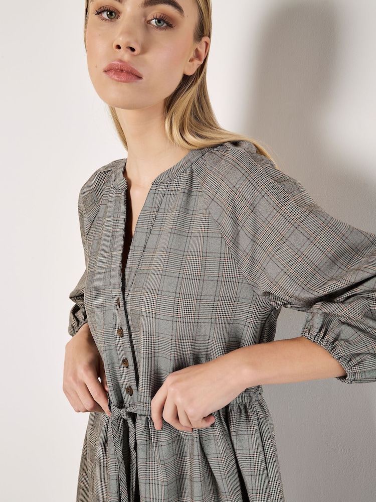 Apricot Grey Heritage Check Ruffle Hem Dress - Image 5 of 5