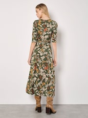 Apricot Green Colourful Leaves and Blooms Dress - Image 3 of 4