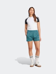 adidas Originals Green/Pink Crochet 3 Stripe Short - Image 3 of 5