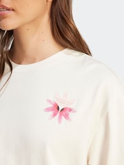 adidas Originals White Oversize Graphic 100% Cotton T-Shirt - Image 4 of 6
