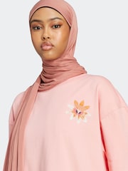 adidas Originals Pink Oversize Graphic 100% Cotton T-Shirt - Image 3 of 5