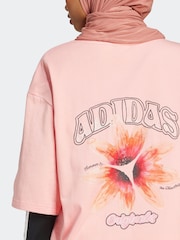 adidas Originals Pink Oversize Graphic 100% Cotton T-Shirt - Image 4 of 5