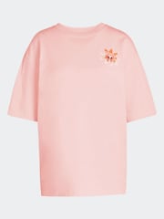 adidas Originals Pink Oversize Graphic 100% Cotton T-Shirt - Image 5 of 5