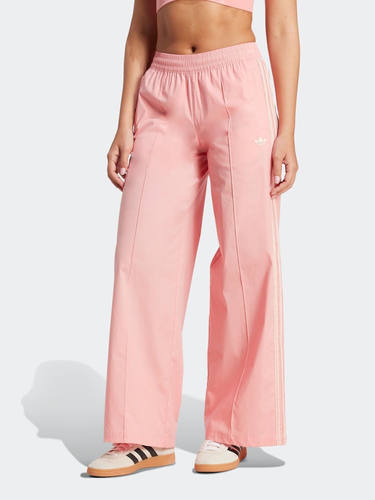 Rosa - adidas Originals Crochet 3 Stripe Wide Leg Trousers - Imagen 1 de 6
